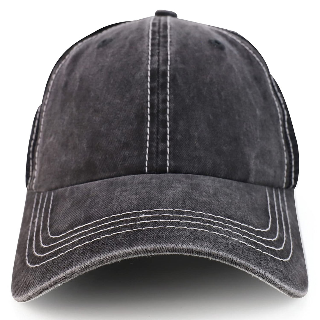 Trendy Apparel Shop Pigment Dyed Front Mesh Back Unstructured Trucker Ball Cap