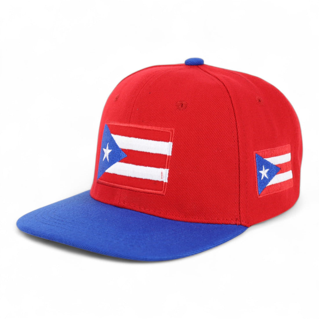 Trendy Apparel Shop Puerto Rico Embroidered Round Flat Bill Snapback Cap