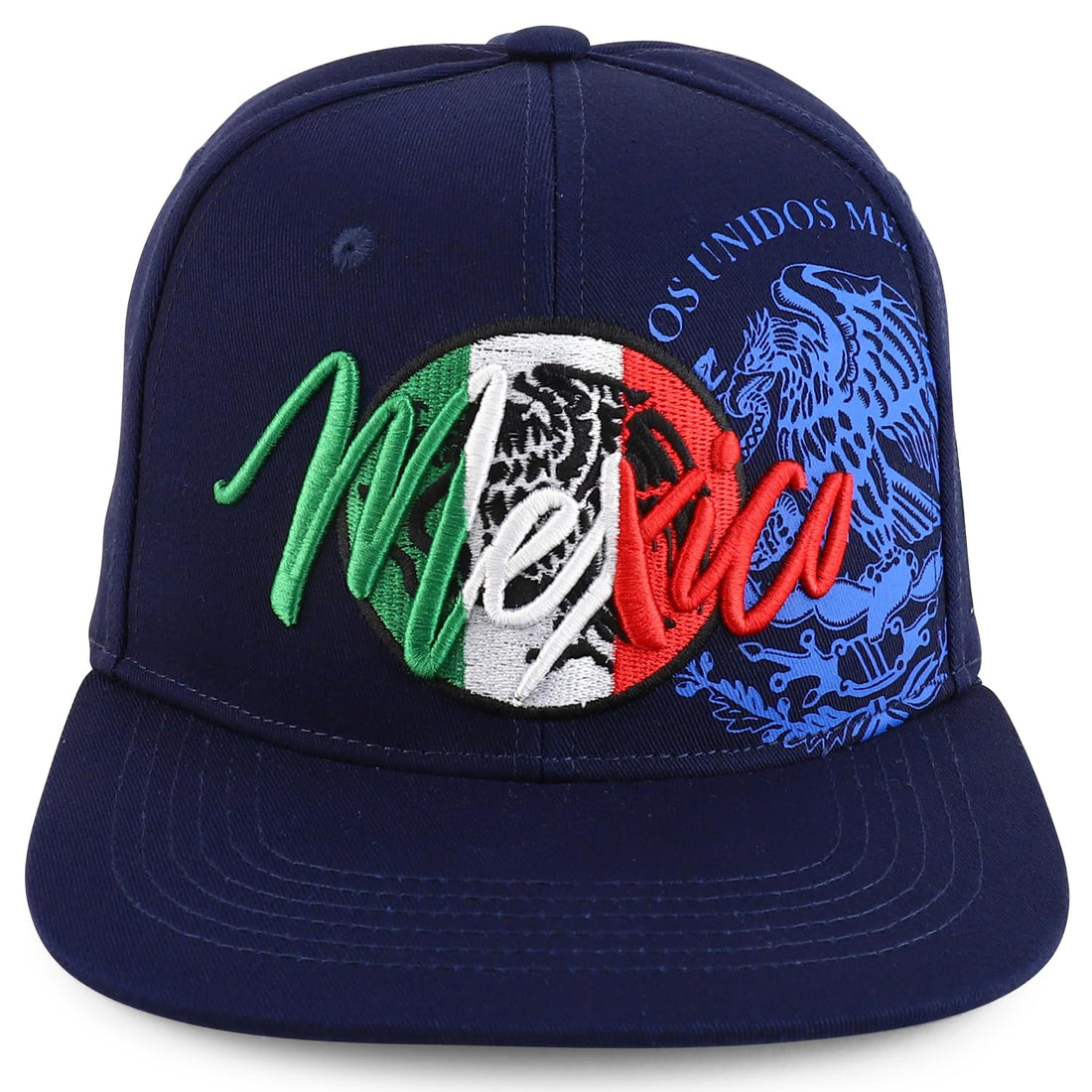 Trendy Apparel Shop Mexico Eagle Embroidered Flatbill Snapback Cap