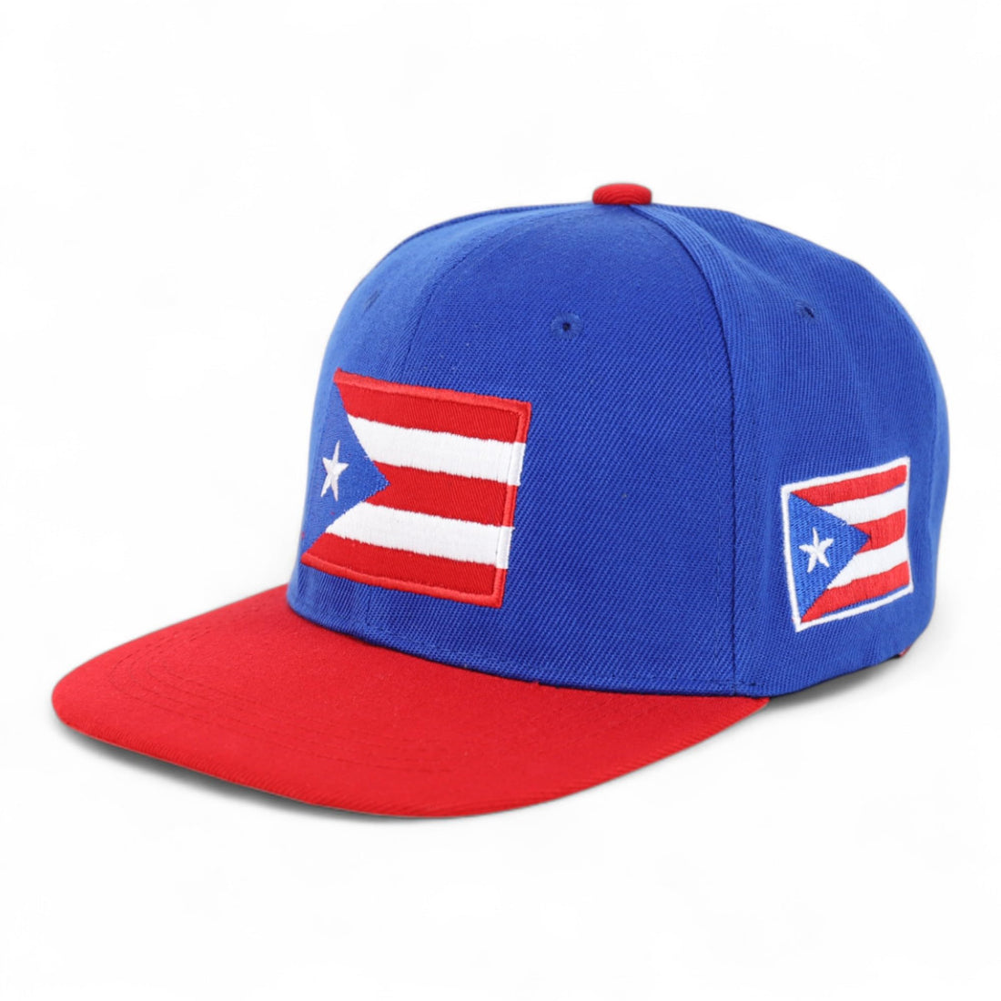Trendy Apparel Shop Puerto Rico Embroidered Round Flat Bill Snapback Cap