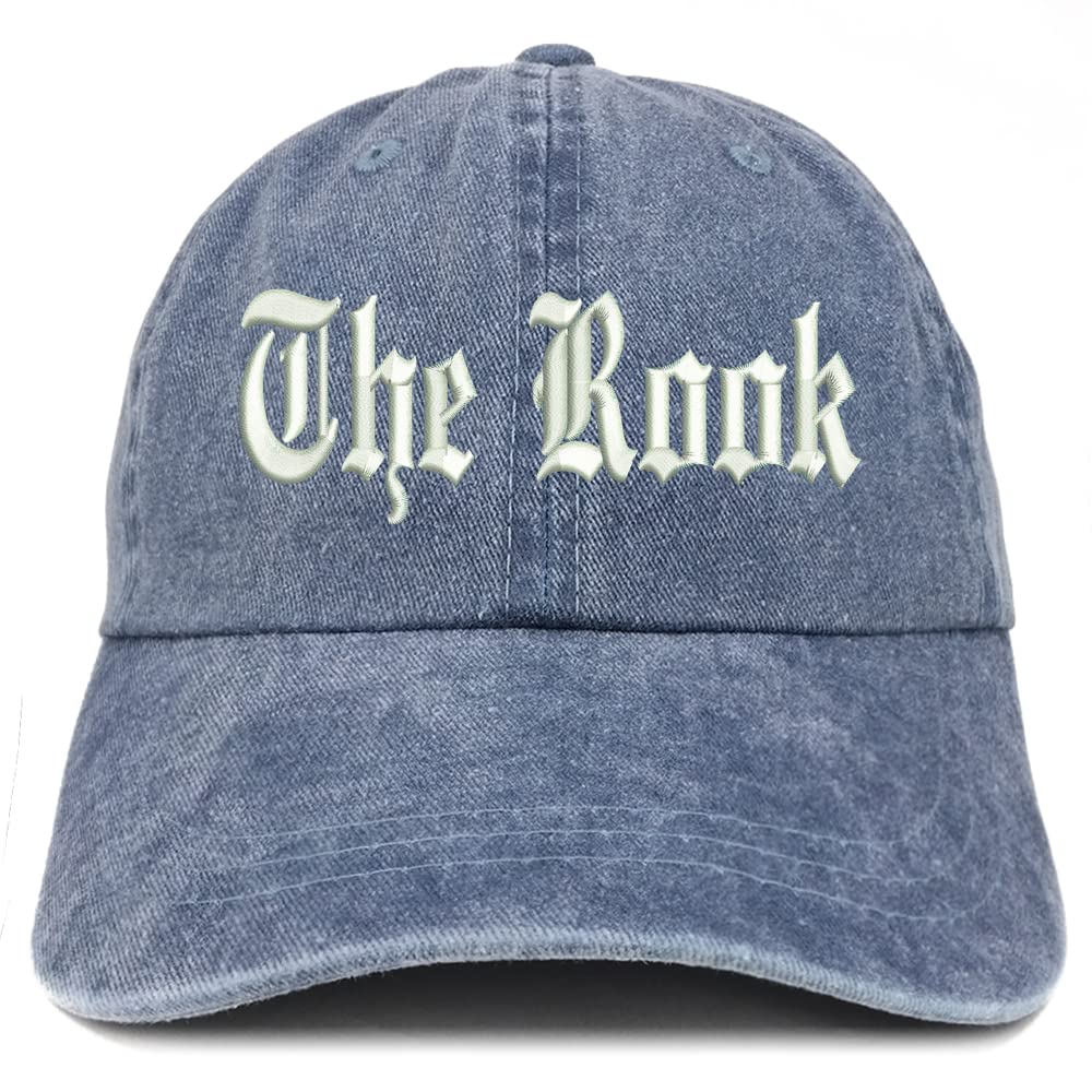 Trendy Apparel Shop The Rook Old English Embroidered Pigment Dyed Washed Baseball Cap