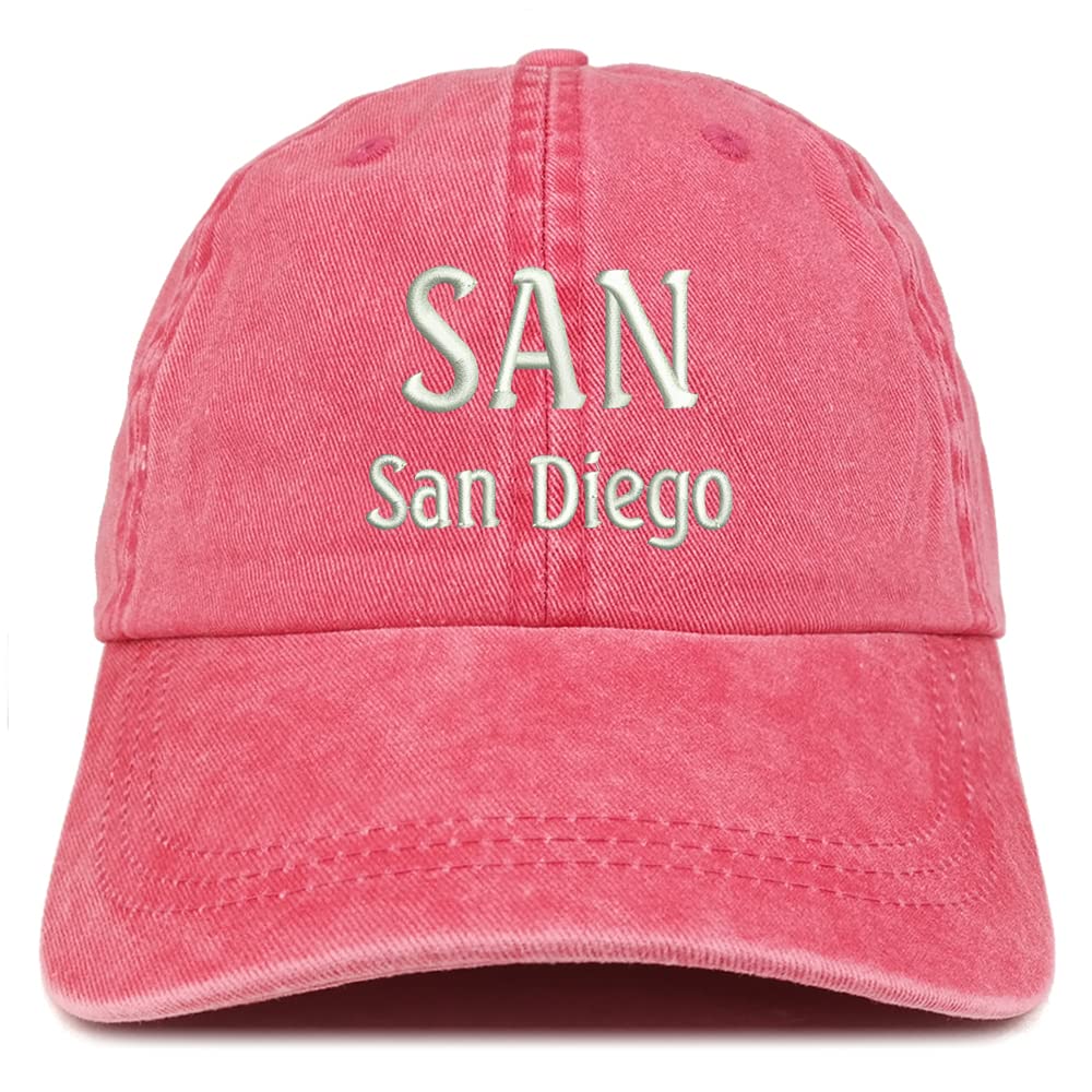 Trendy Apparel Shop SAN San Diego Embroidered Pigment Dyed Washed Baseball Cap