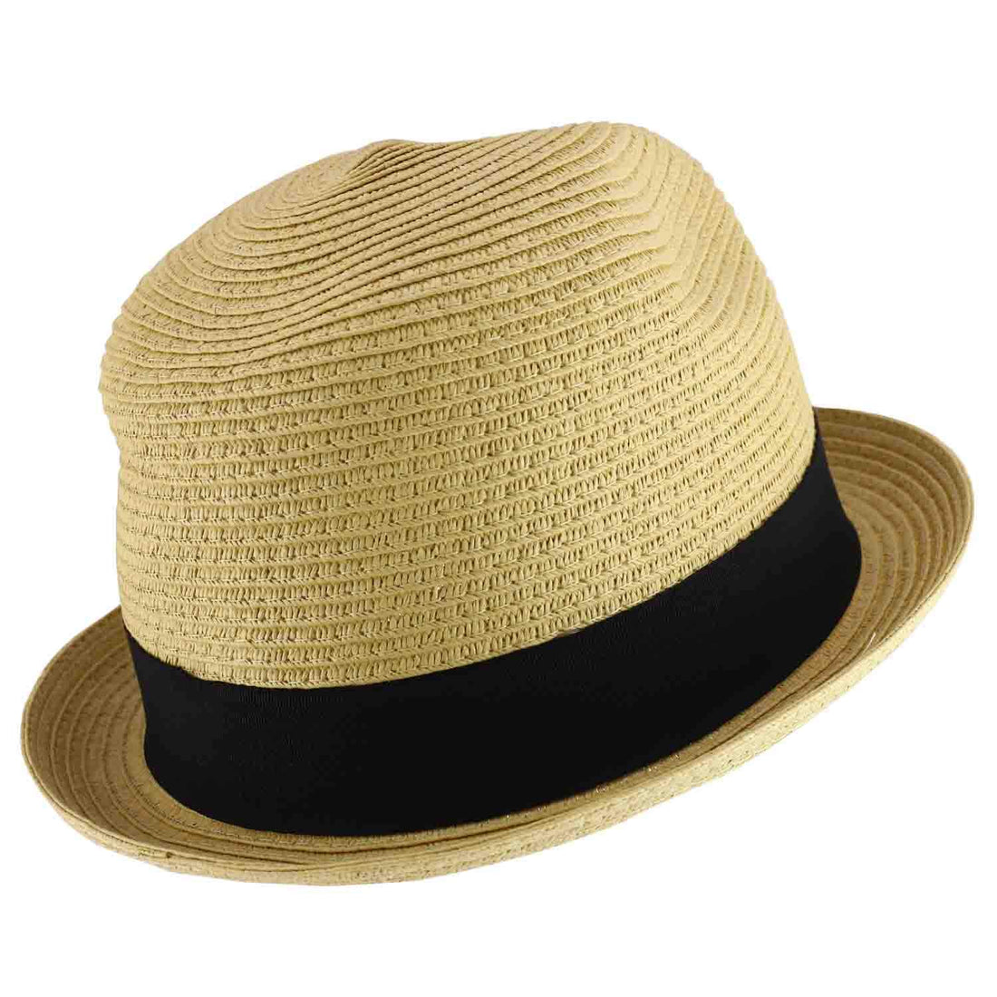 Trendy Apparel Shop Men's Toyo Paper Braid Upturn Brim Summer Fedora Hat
