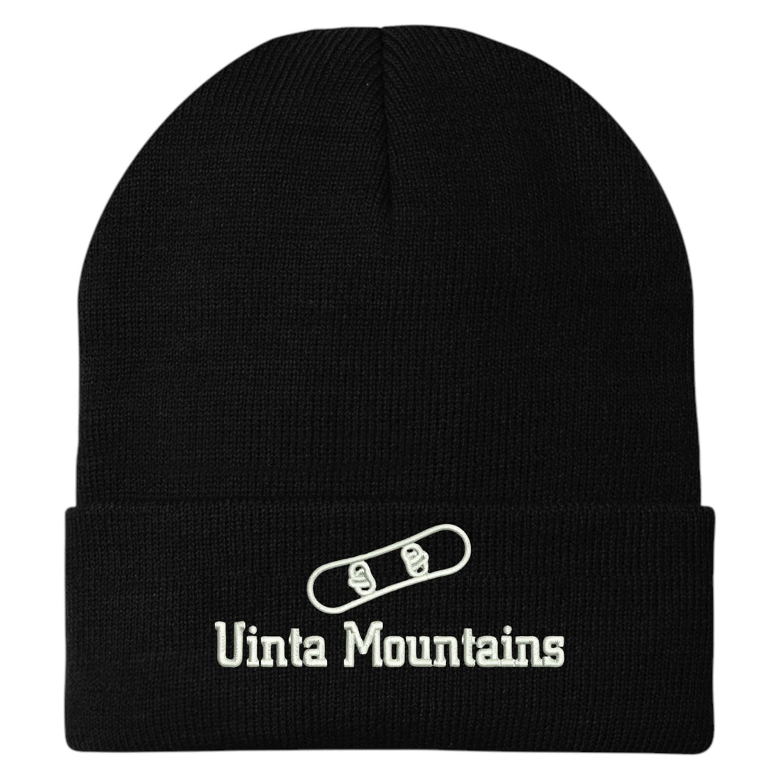Trendy Apparel Shop Uinta Mountains Snowboard Logo Embroidered Long Cuff Beanie