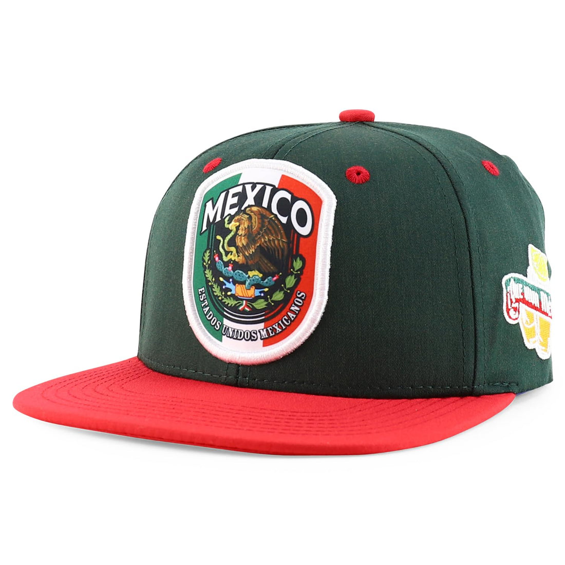 Trendy Apparel Shop 6 Panel Structured Mexico Eagle Flat Bill Snapback Baseball Cap