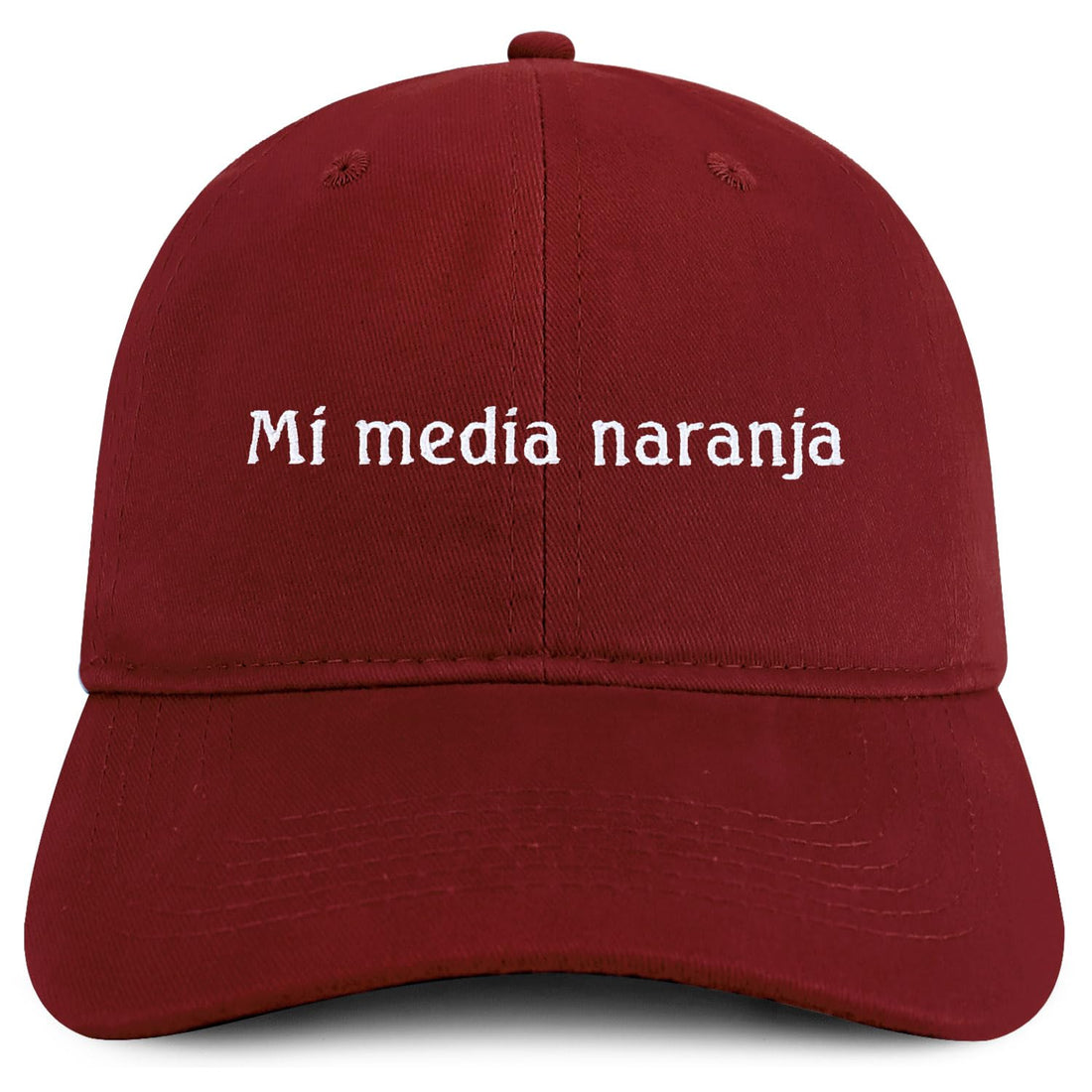 Trendy Apparel Shop Mi Media Naranja Embroidered Cotton Low Profile Dad Hat