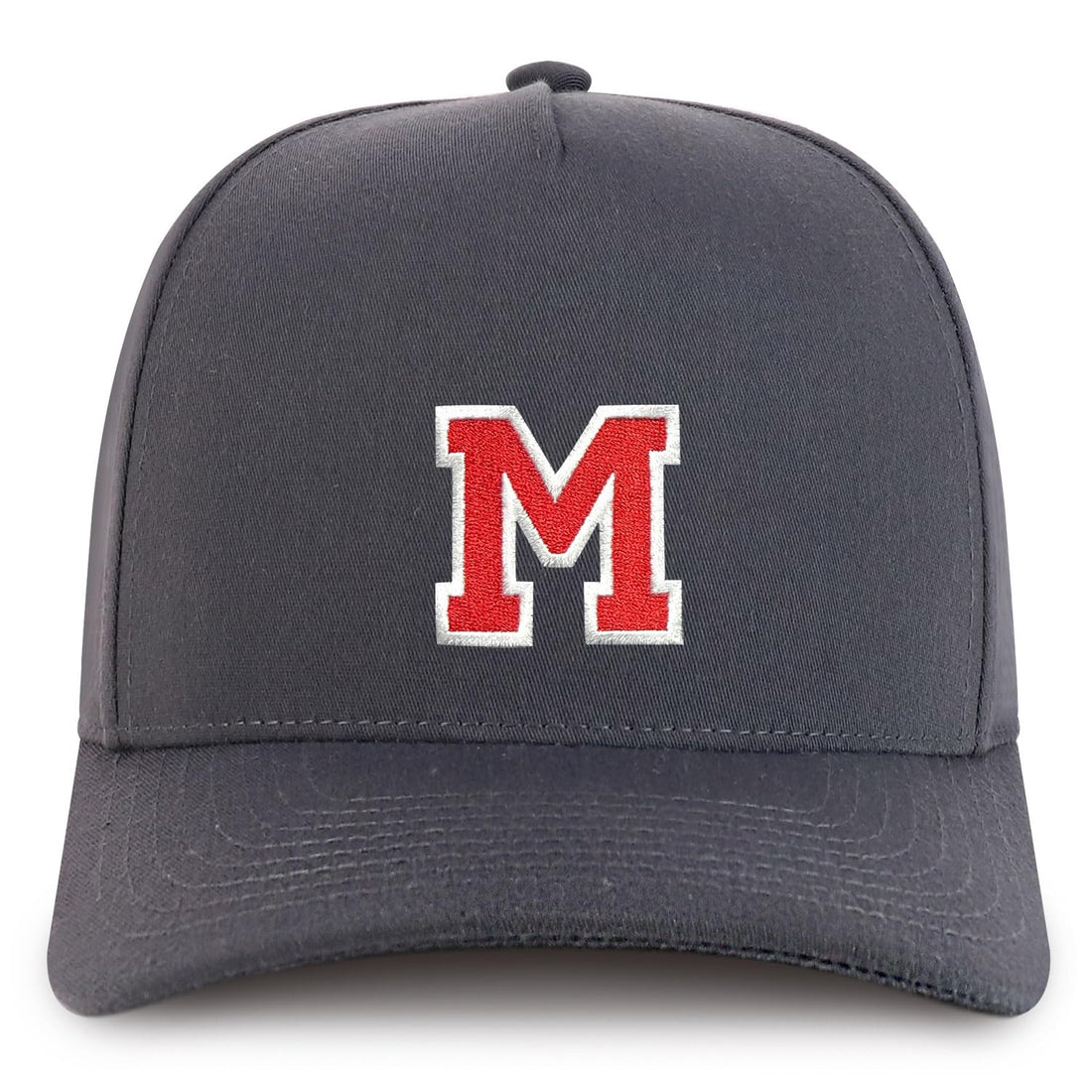 Trendy Apparel Shop Letter M Varsity Font 5 Panel Structured Baseball Cap