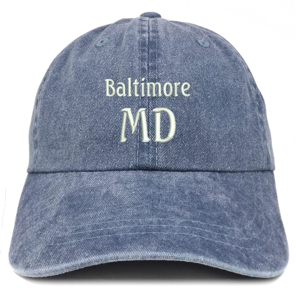 Trendy Apparel Shop Baltimore MD Embroidered Pigment Dyed Washed Baseball Cap