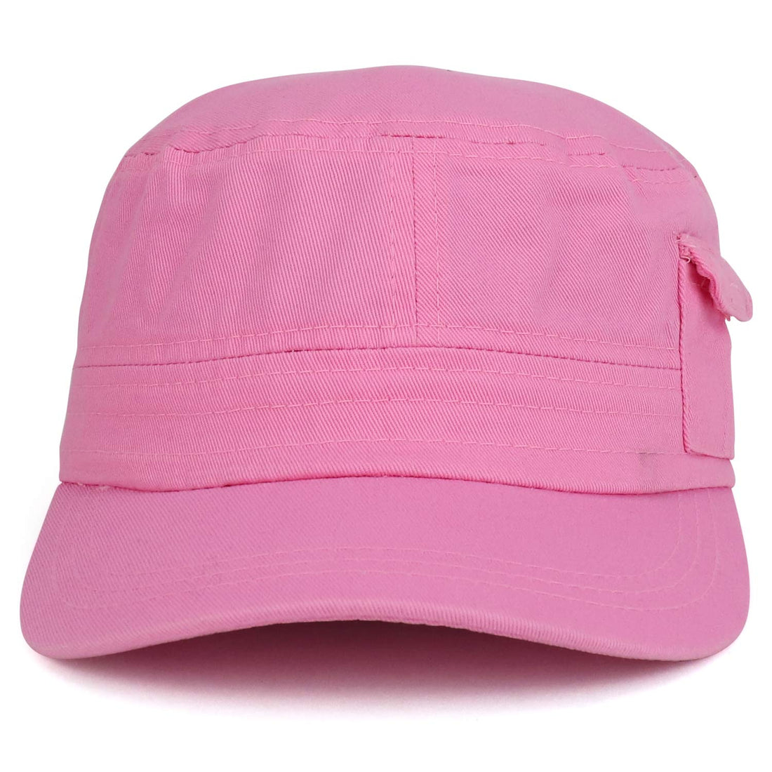 Trendy Apparel Shop Plain Castro Flat Top Style Army Cap with Pocket