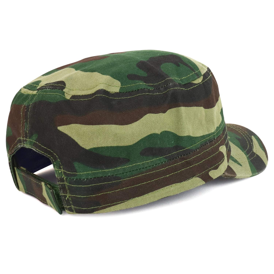 Trendy Apparel Shop Plain Castro Flat Top Style Army Cap with Pocket