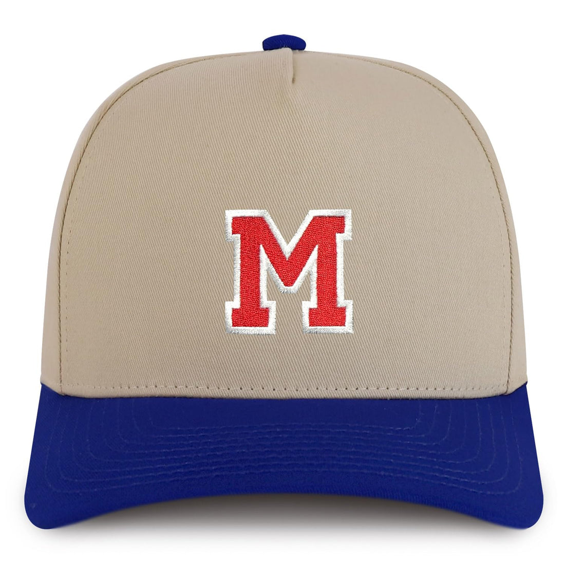 Trendy Apparel Shop Letter M Varsity Font 5 Panel Structured Baseball Cap