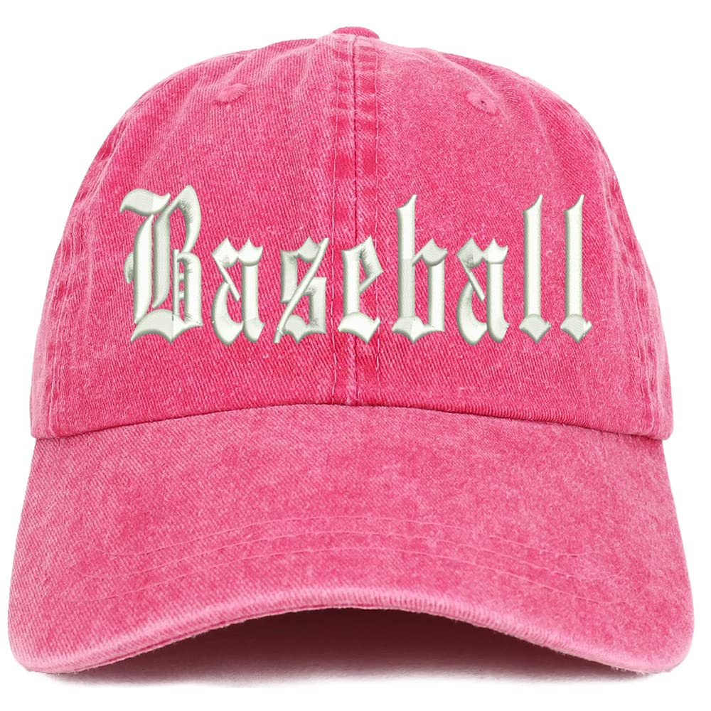Trendy Apparel Shop Old English Baseball Washed Pigment Dyed Baseball Cap