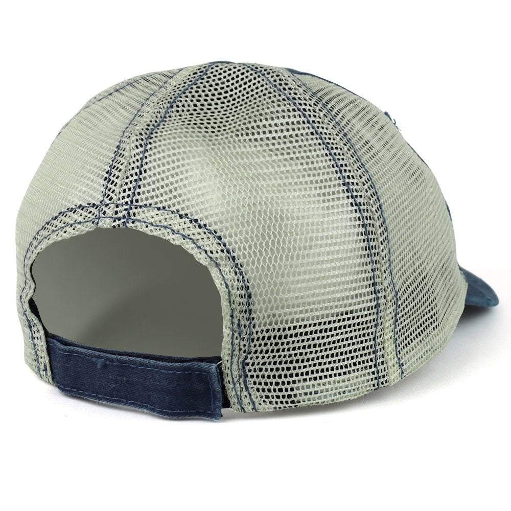 Trendy Apparel Shop Chill Embroidered Unstructured Washed Frayed Trucker Mesh Cap