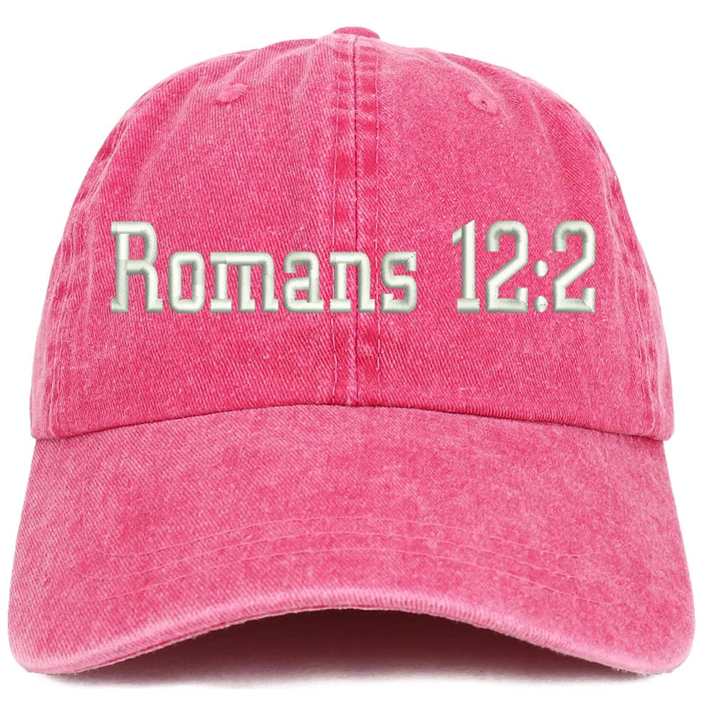 Trendy Apparel Shop Romans 12:2 Washed Pigment Dyed Baseball Cap