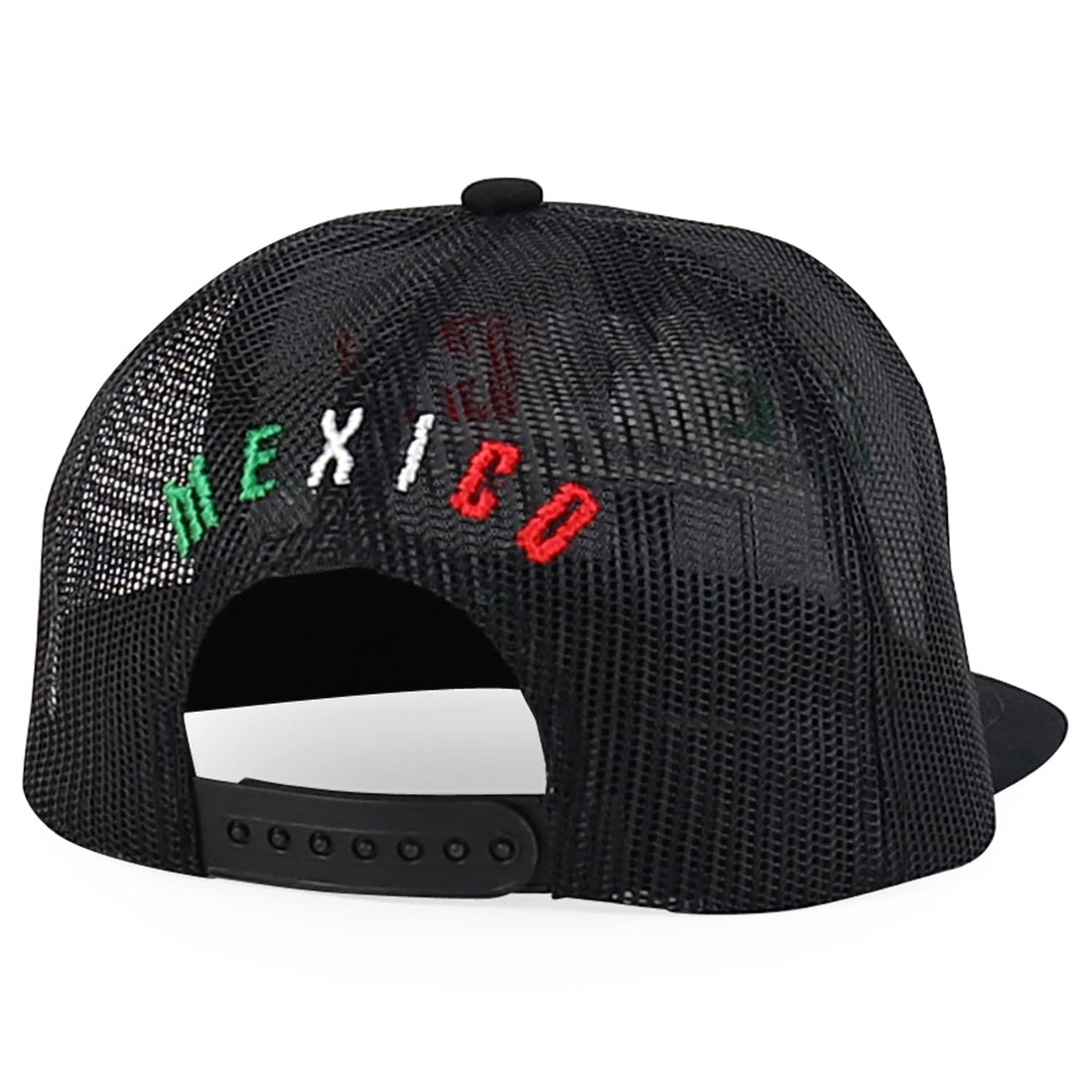 Trendy Apparel Shop 6 Panel Structured 3D Mexico Embroidered Flatbill Snapback Turcker Cap