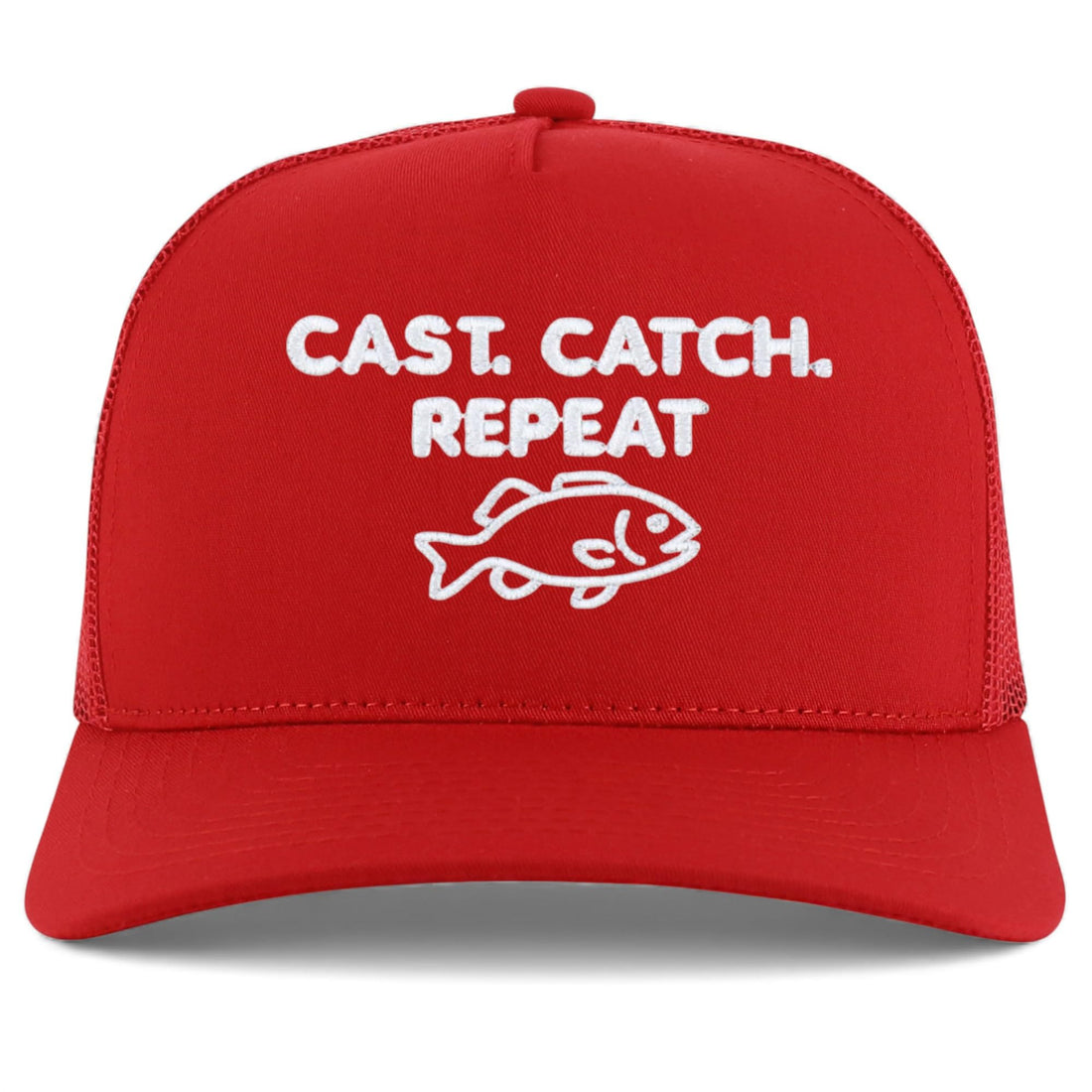 Trendy Apparel Shop Cast Catch Repeat Embroidered 5 Panel Snapback Trucker Cap