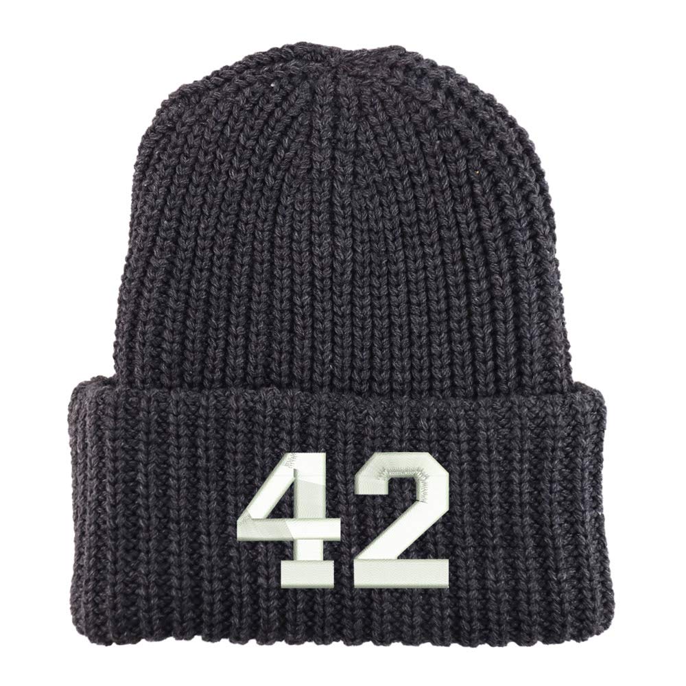 Trendy Apparel Shop Number 42 Collegiate Varsity Long Cuffed Ribbed Beanie