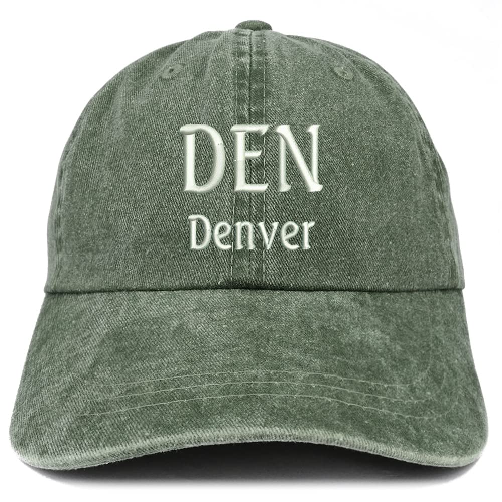 Trendy Apparel Shop DEN Denver Embroidered Pigment Dyed Washed Baseball Cap
