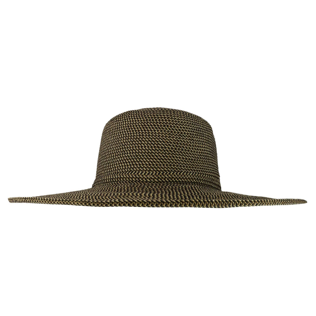 Trendy Apparel Shop UPF 50+ Paper Braid Tweed 4" Flat Brim Sun Shade Hat