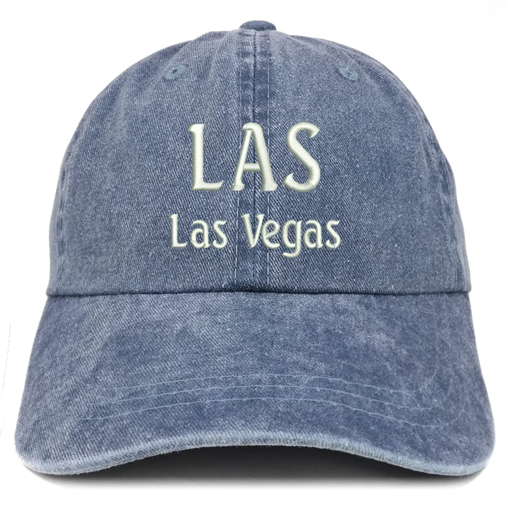 Trendy Apparel Shop LAS Las Vegas Embroidered Pigment Dyed Washed Baseball Cap