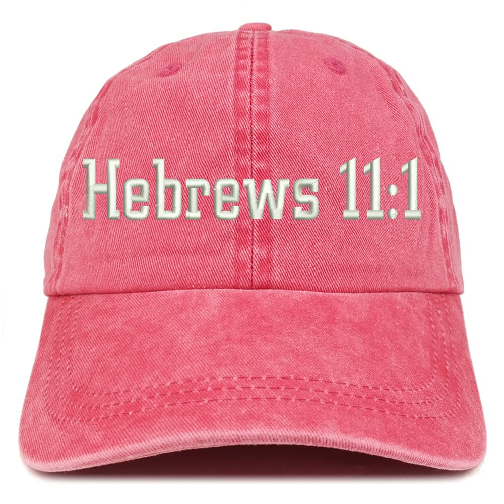 Trendy Apparel Shop Hebrews 11:1 Washed Pigment Dyed Baseball Cap