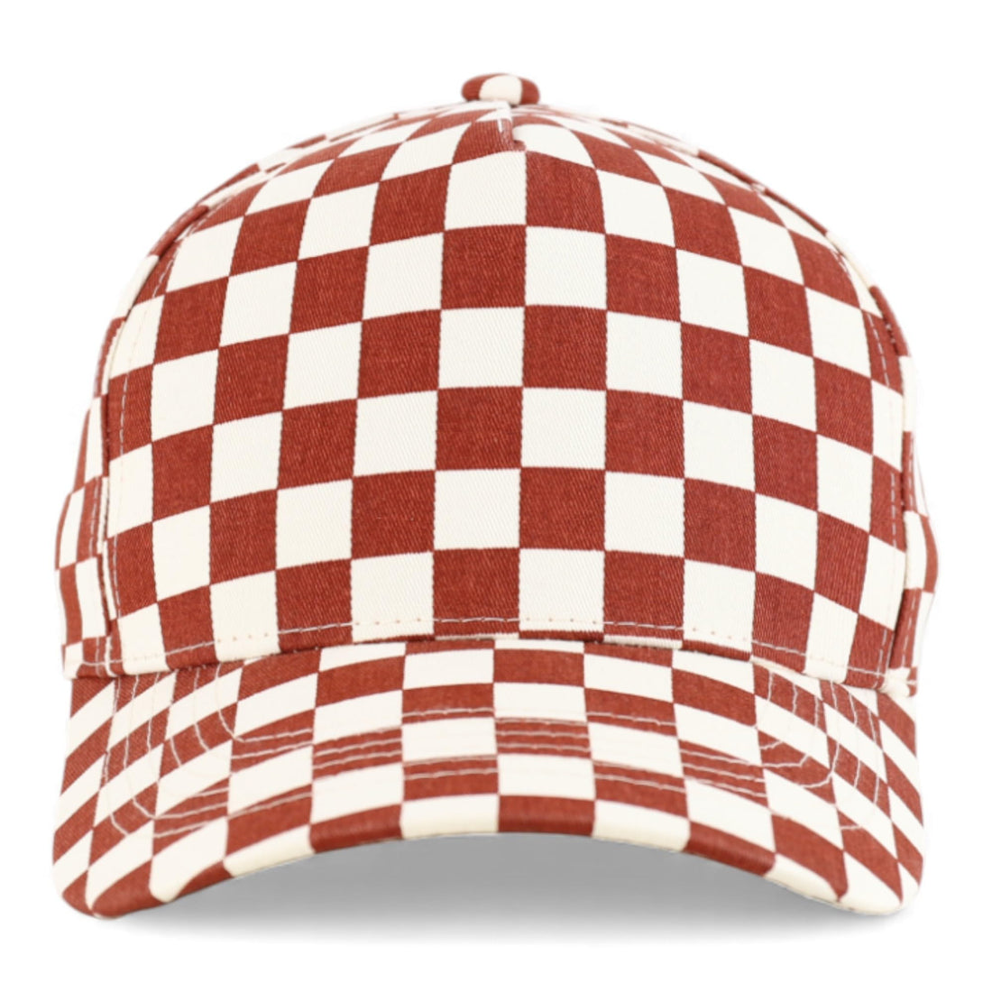 Trendy Apparel Shop Structured 5 Panel Checkered Print Baseball Cap