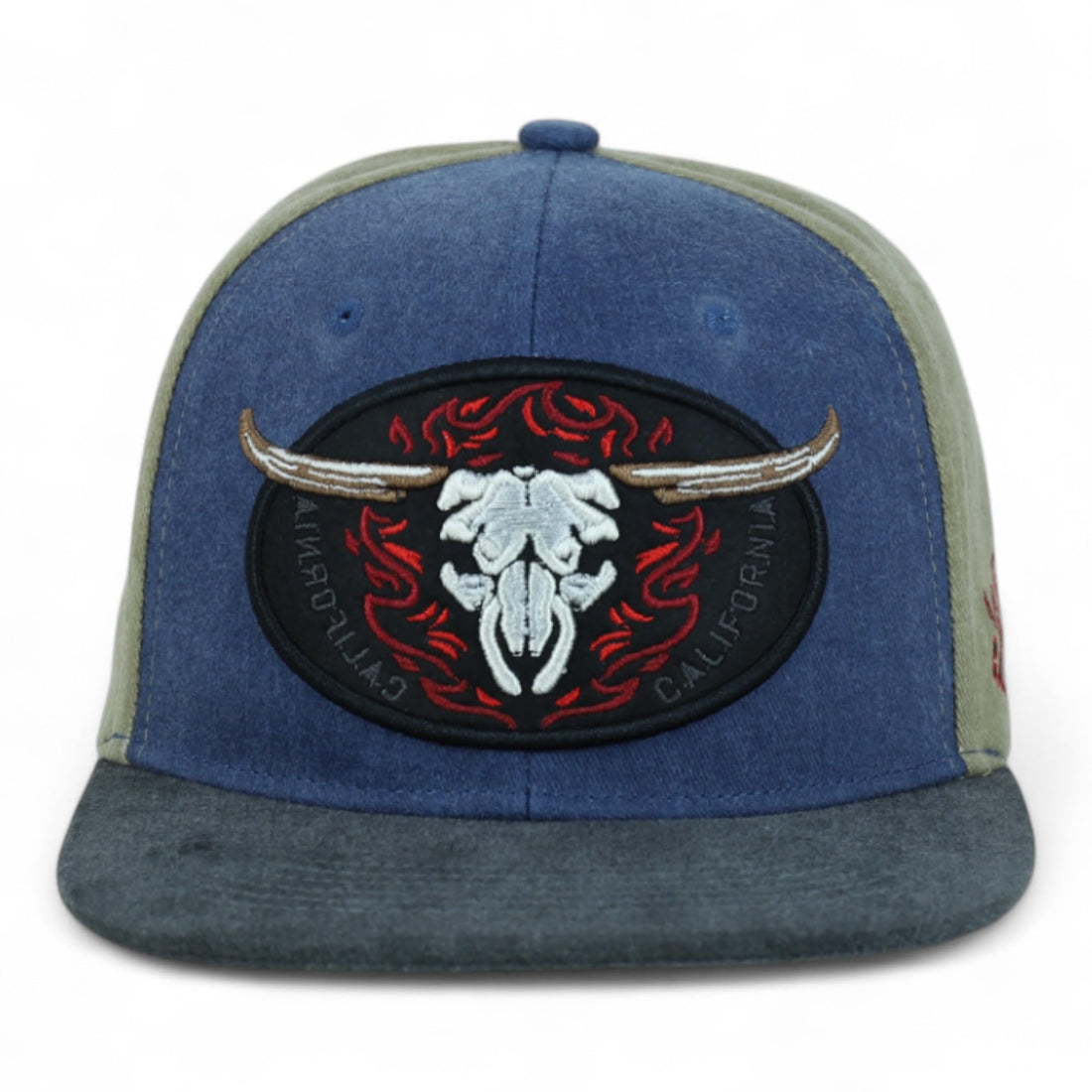 Trendy Apparel Shop Rodeo Design Embroidered Washed Cotton Flat Bill Snapback Cap