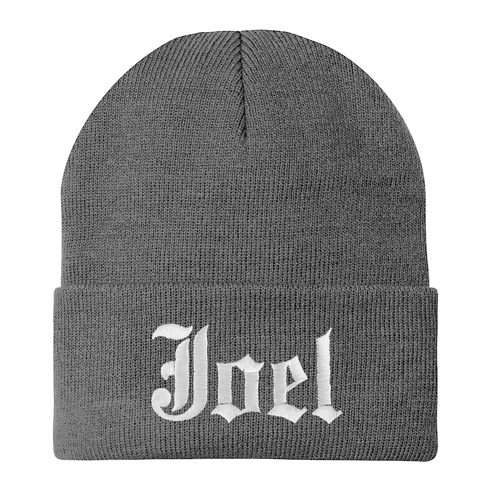 Trendy Apparel Shop Joel Old English Embroidered Long Cuff Beanie