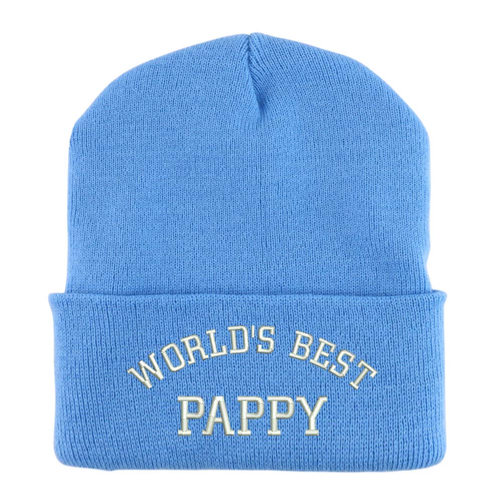Trendy Apparel Shop World's Best Pappy Embroidered Made in USA Cuff Folded Acylic Knit Winter Beanie Hat