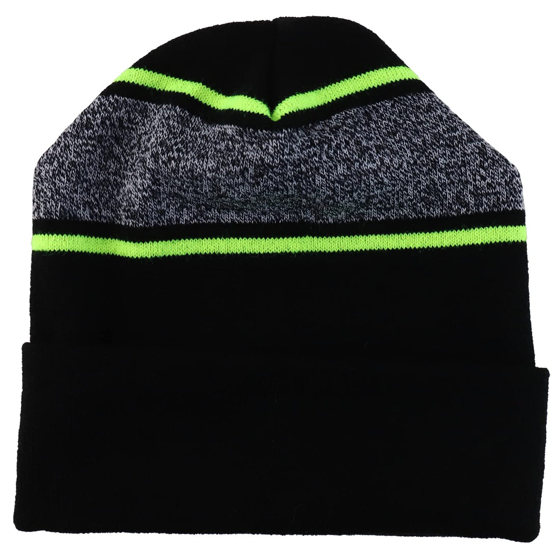 Trendy Apparel Shop Made in USA Striped Contrasting Stripes Long Cuff Beanie