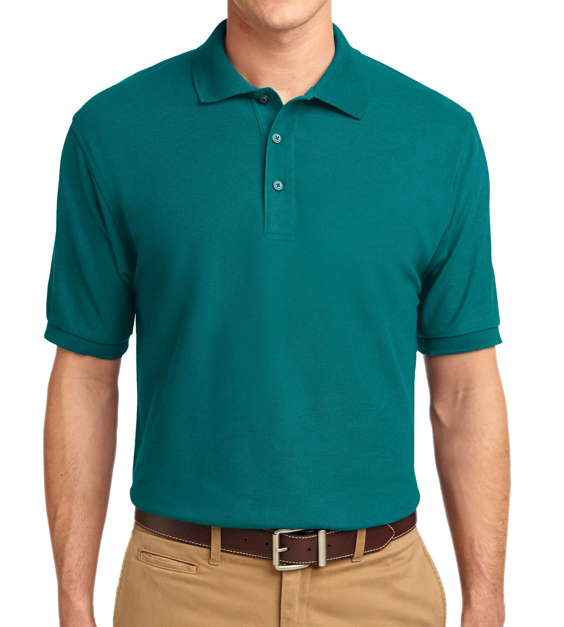 Trendy Apparel Shop Silky Classic Comfortable Fit Wrinkle Resistant Polyester Blend Men's Polo Big and Tall Shirt