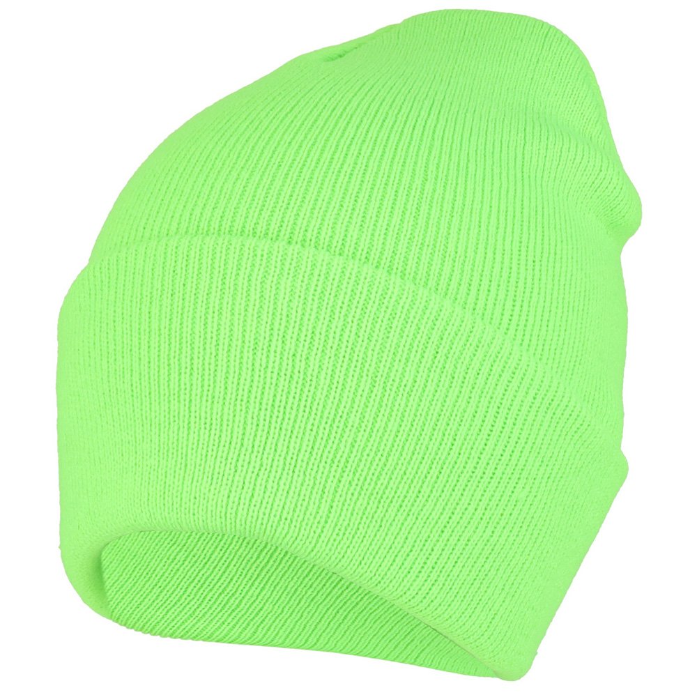Trendy Apparel Shop Plain Long Cuff Winter Acrylic Beanie Cap
