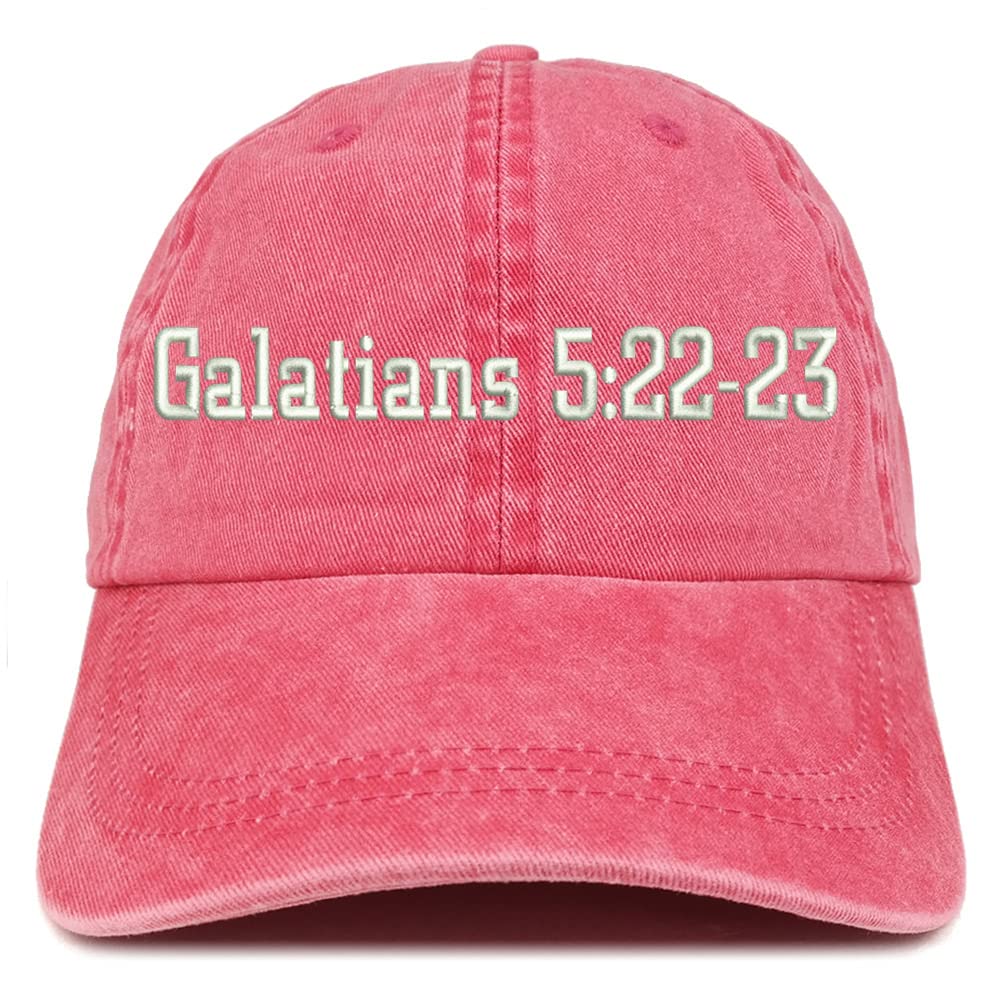 Trendy Apparel Shop Galatians 5:22-23 Washed Pigment Dyed Baseball Cap