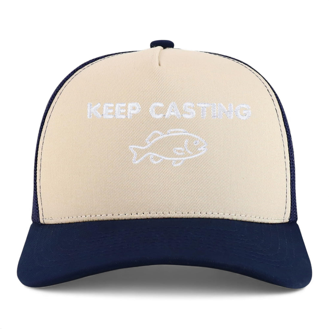 Trendy Apparel Shop Keep Casting Embroidered 5 Panel Snapback Trucker Cap
