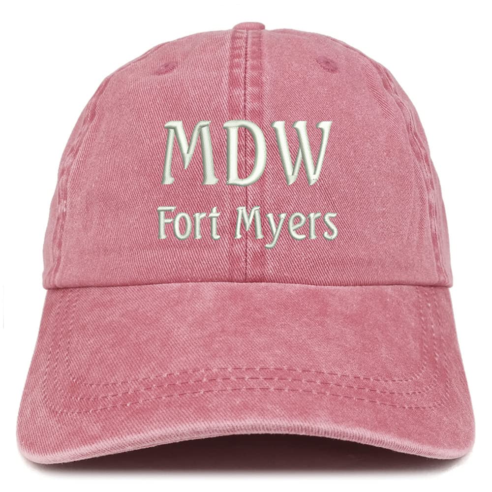 Trendy Apparel Shop MDW Fort Myers Embroidered Pigment Dyed Washed Baseball Cap