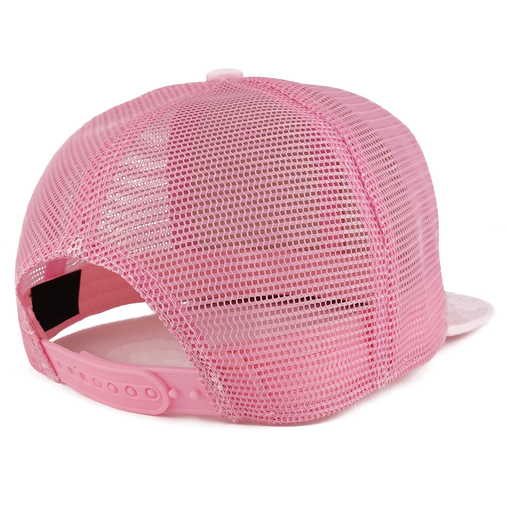 Trendy Apparel Shop Boxer Embroidered Cotton Flat Bill Mesh Back Trucker Cap