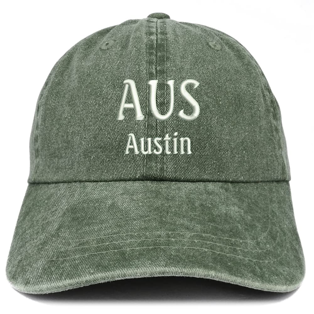 Trendy Apparel Shop AUS Austin Embroidered Pigment Dyed Washed Baseball Cap