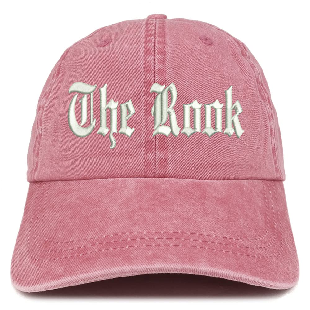 Trendy Apparel Shop The Rook Old English Embroidered Pigment Dyed Washed Baseball Cap