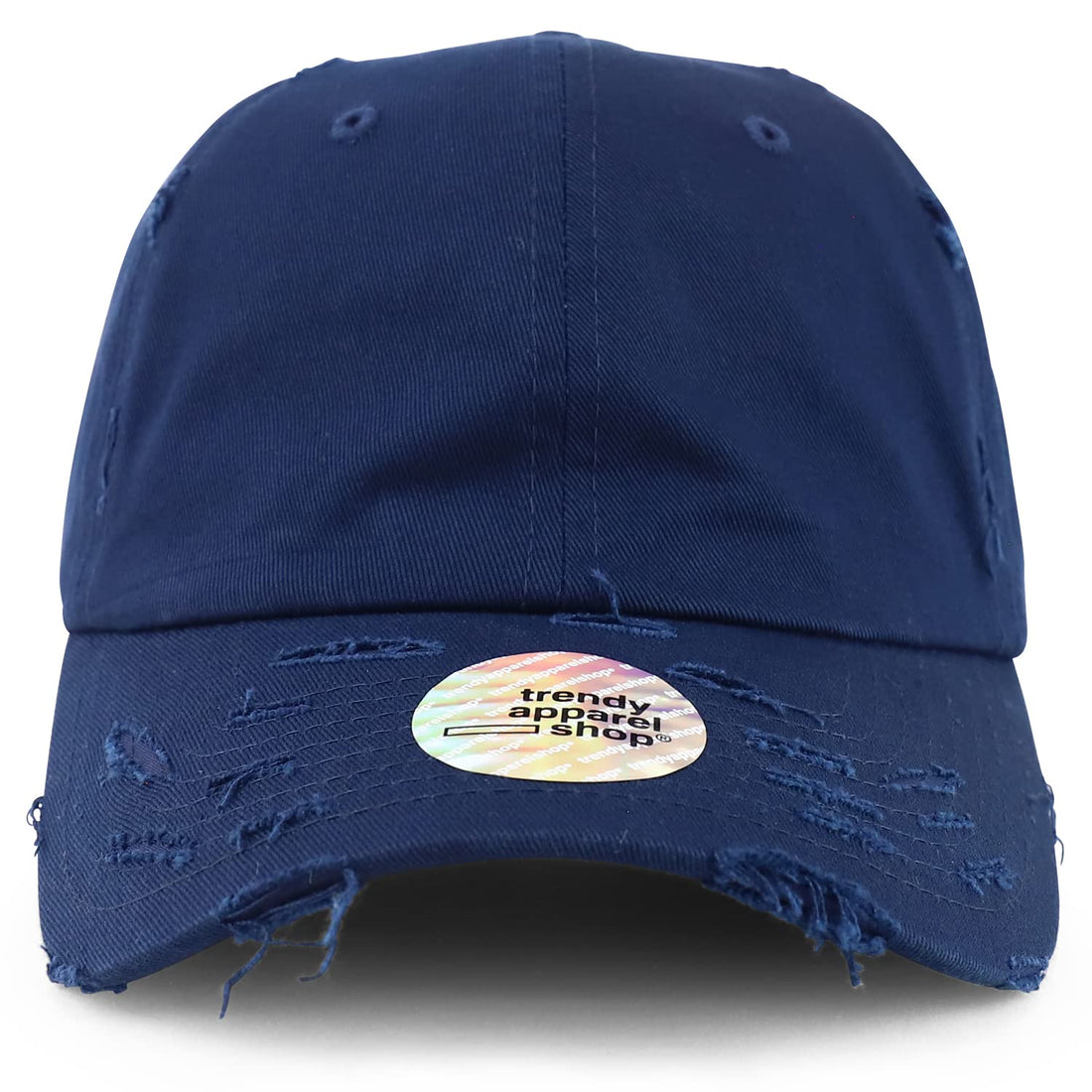 Trendy Apparel Shop Oversized XXL Frayed Unstructured Soft Crown Cotton Dad Hat