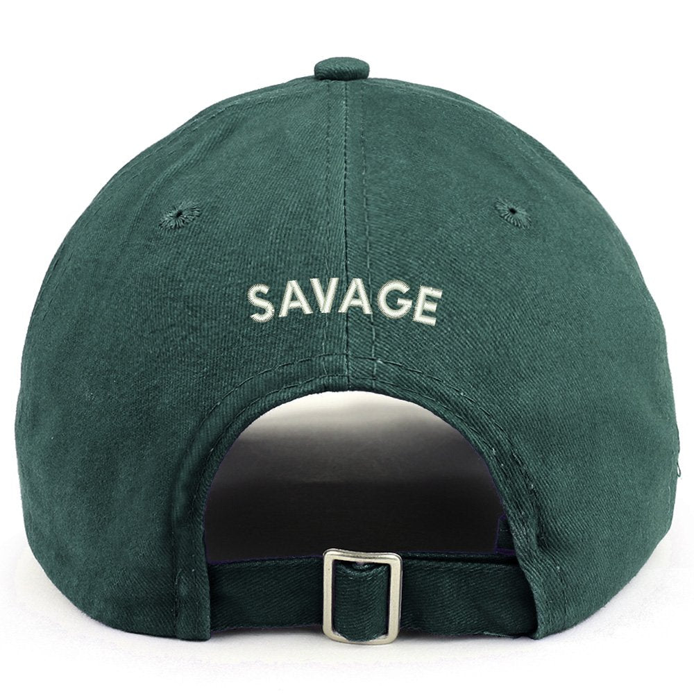 Trendy Apparel Shop Savage (Back) Embroidered 100% Cotton Dad Hat