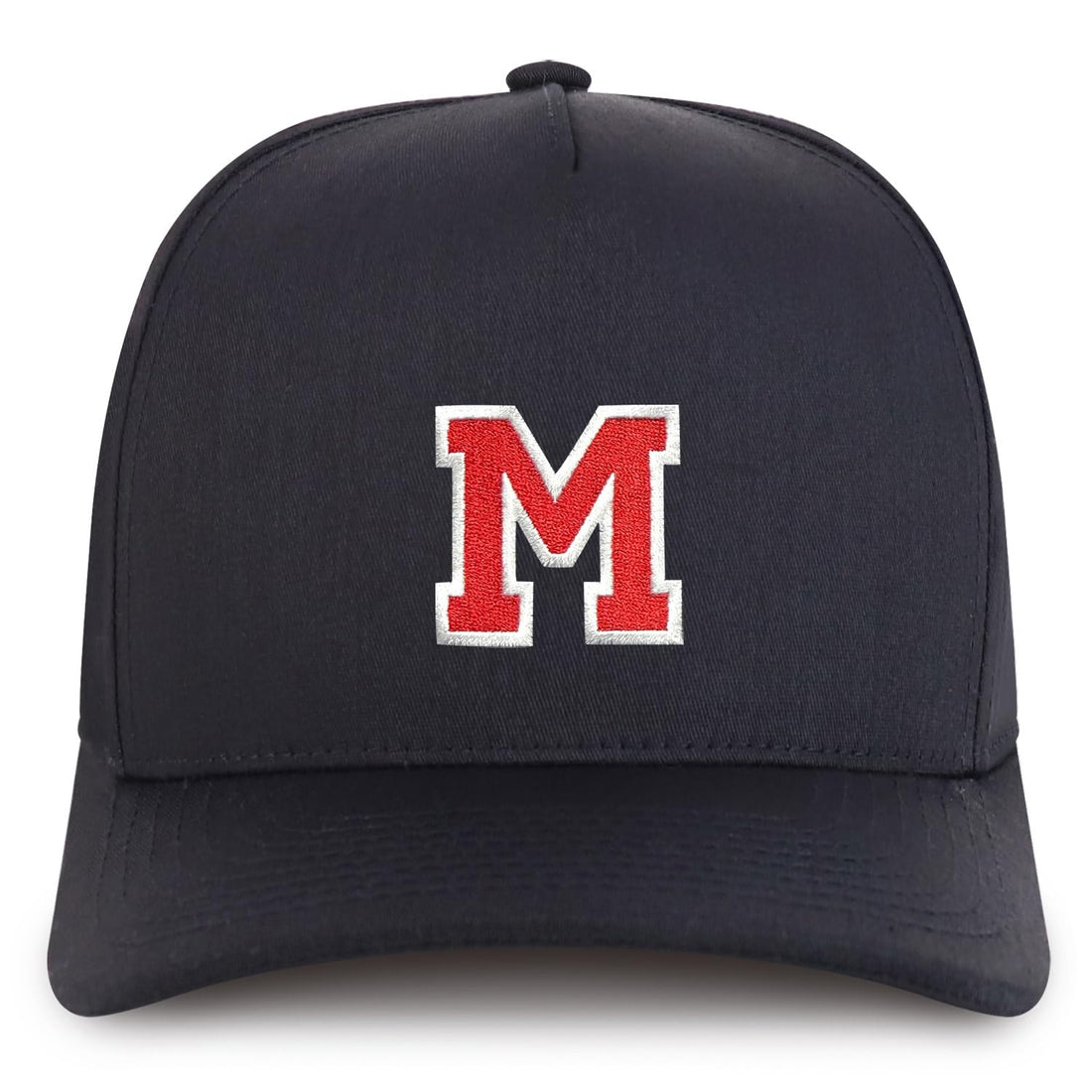 Trendy Apparel Shop Letter M Varsity Font 5 Panel Structured Baseball Cap