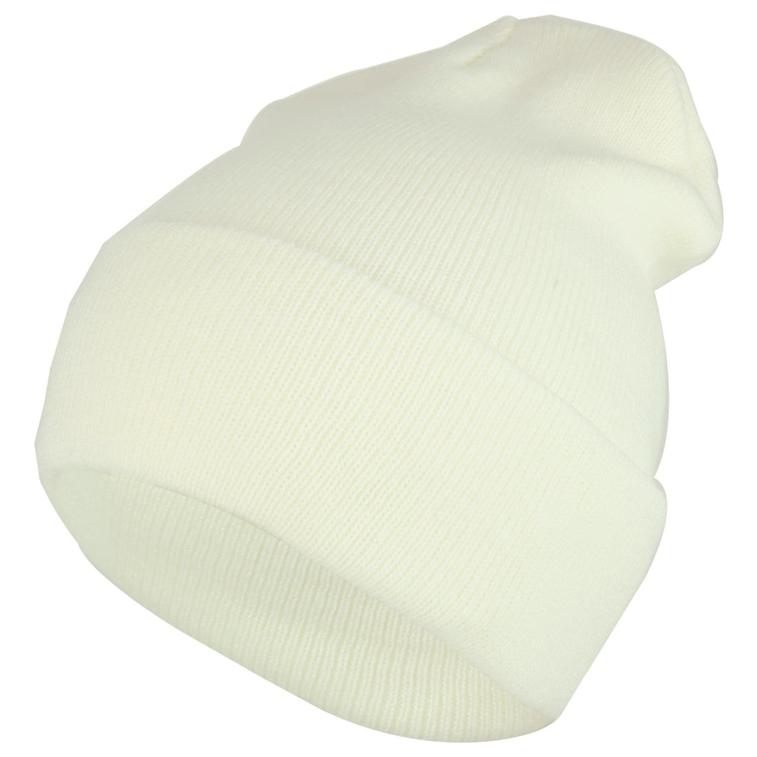 Trendy Apparel Shop Plain Long Cuff Winter Acrylic Beanie Cap