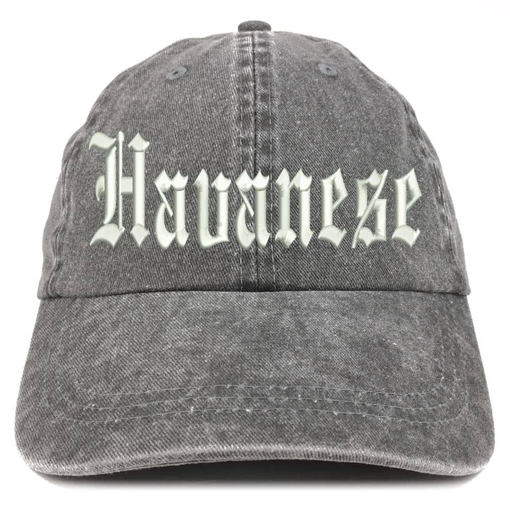 Trendy Apparel Shop Old English Havanese Washed Pigment Dyed Baseball Cap
