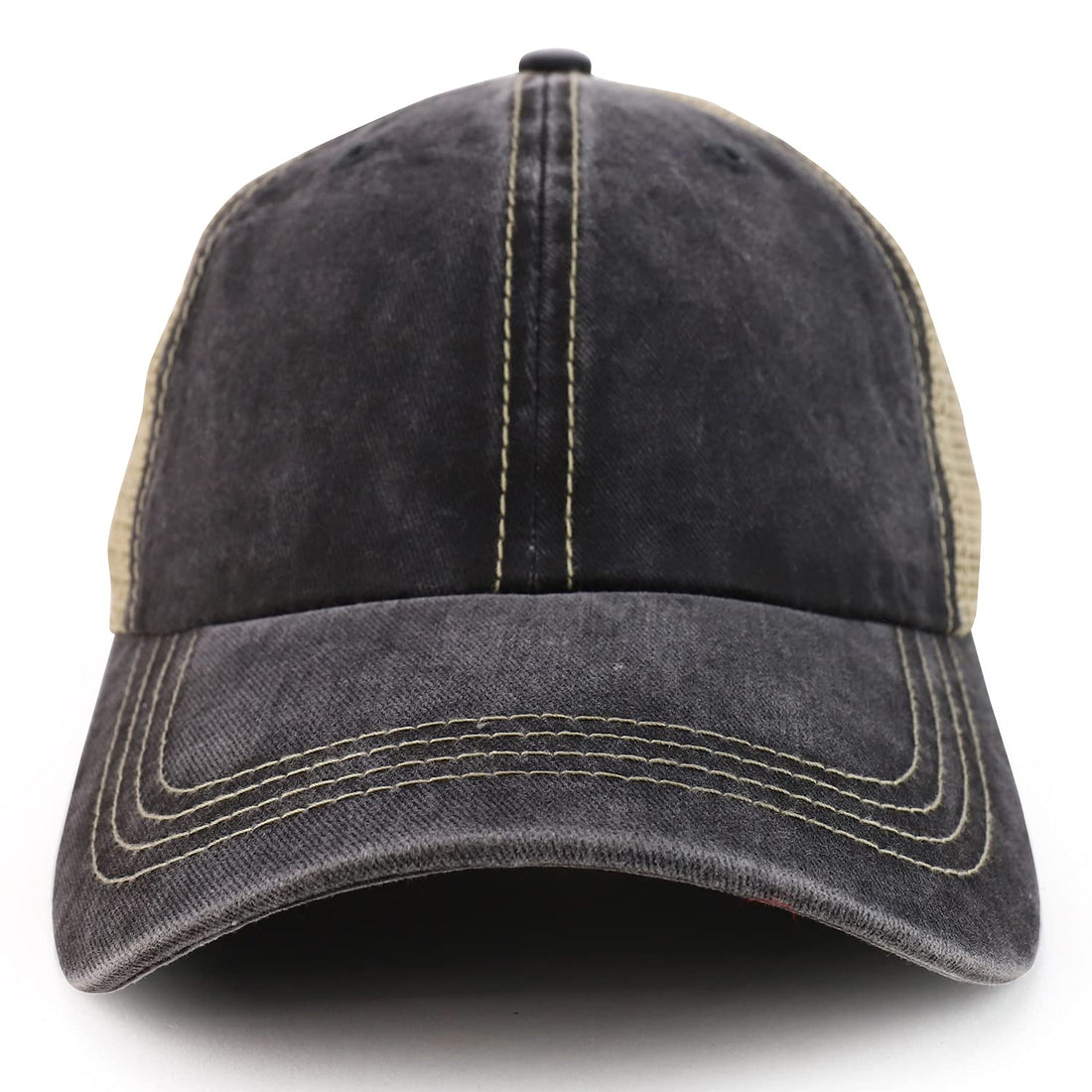 Trendy Apparel Shop Pigment Dyed Front Mesh Back Unstructured Trucker Ball Cap