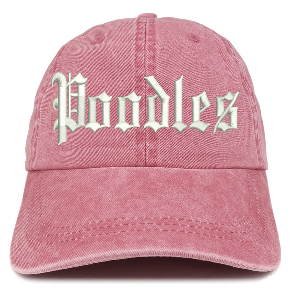 Trendy Apparel Shop Old English Poodles Washed Pigment Dyed Baseball Cap