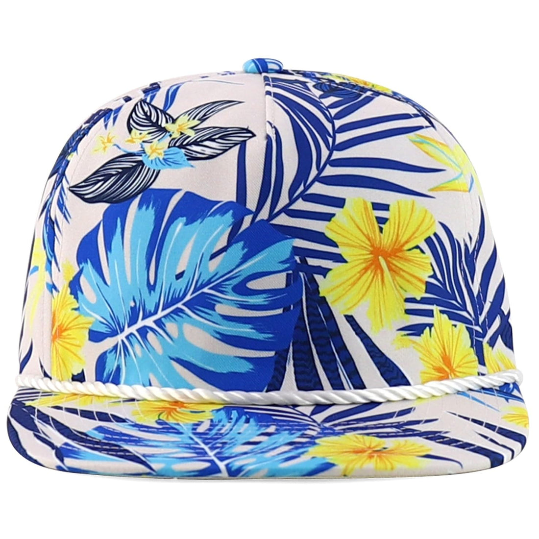 Trendy Apparel Shop Floral Print Unstructured 5 Panel Flatbill Rope Baseball Cap
