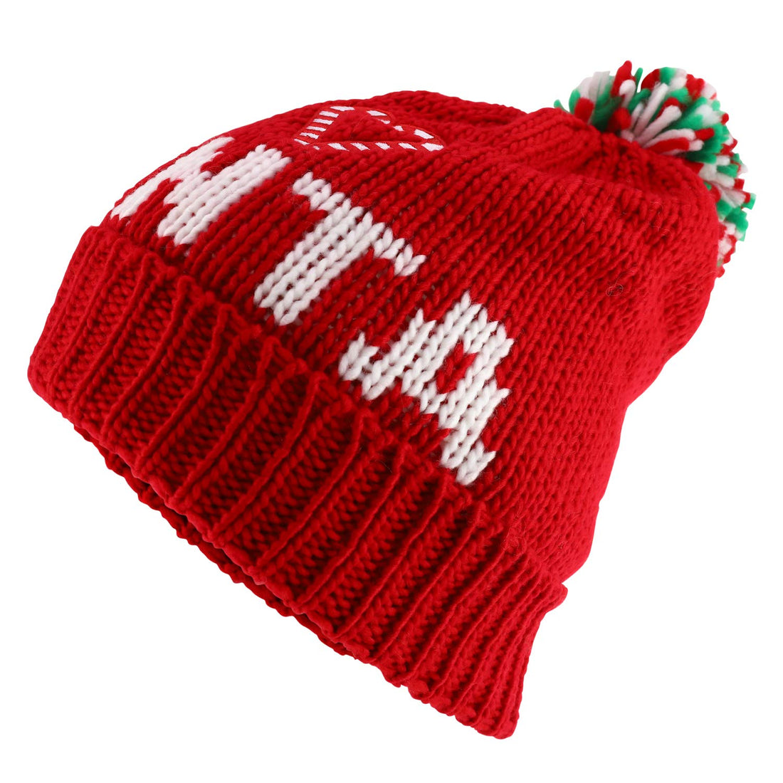 Trendy Apparel Shop Happy Holidays Christmas Theme Winter Xmas Pom Beanies