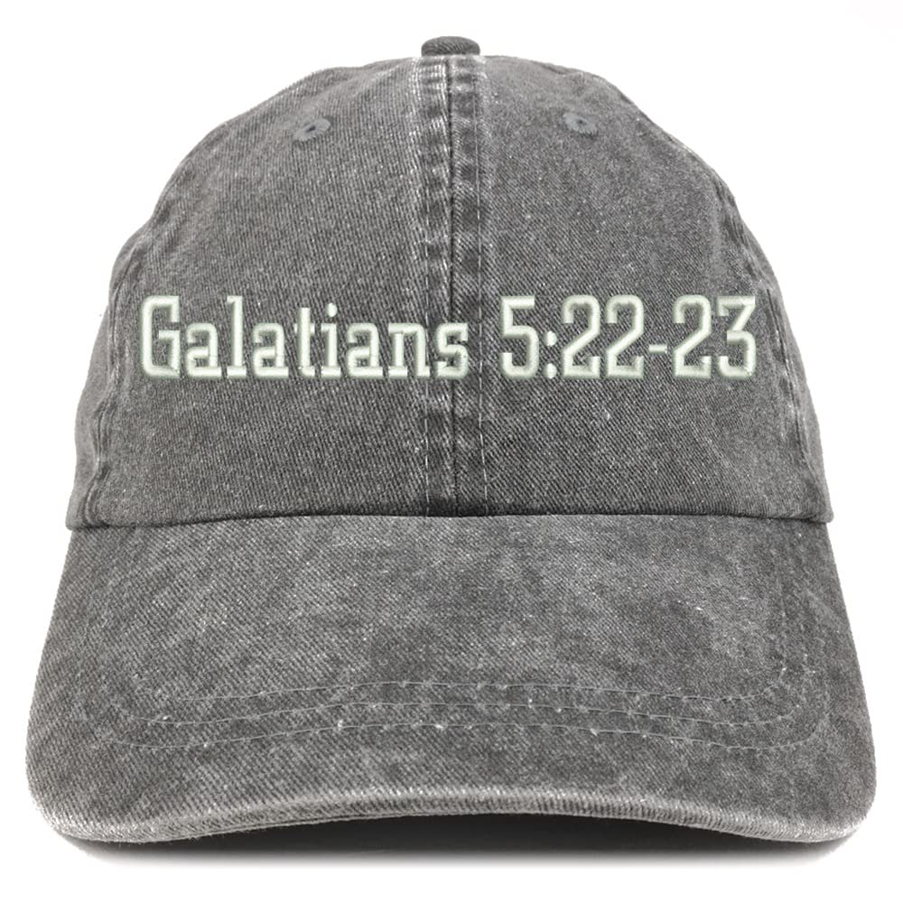 Trendy Apparel Shop Galatians 5:22-23 Washed Pigment Dyed Baseball Cap