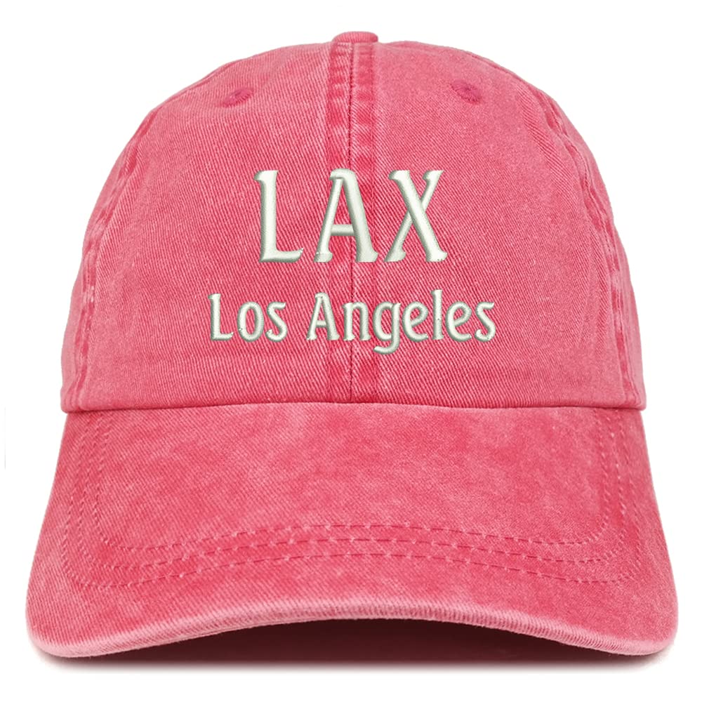 Trendy Apparel Shop LAX Los Angeles Embroidered Pigment Dyed Washed Baseball Cap