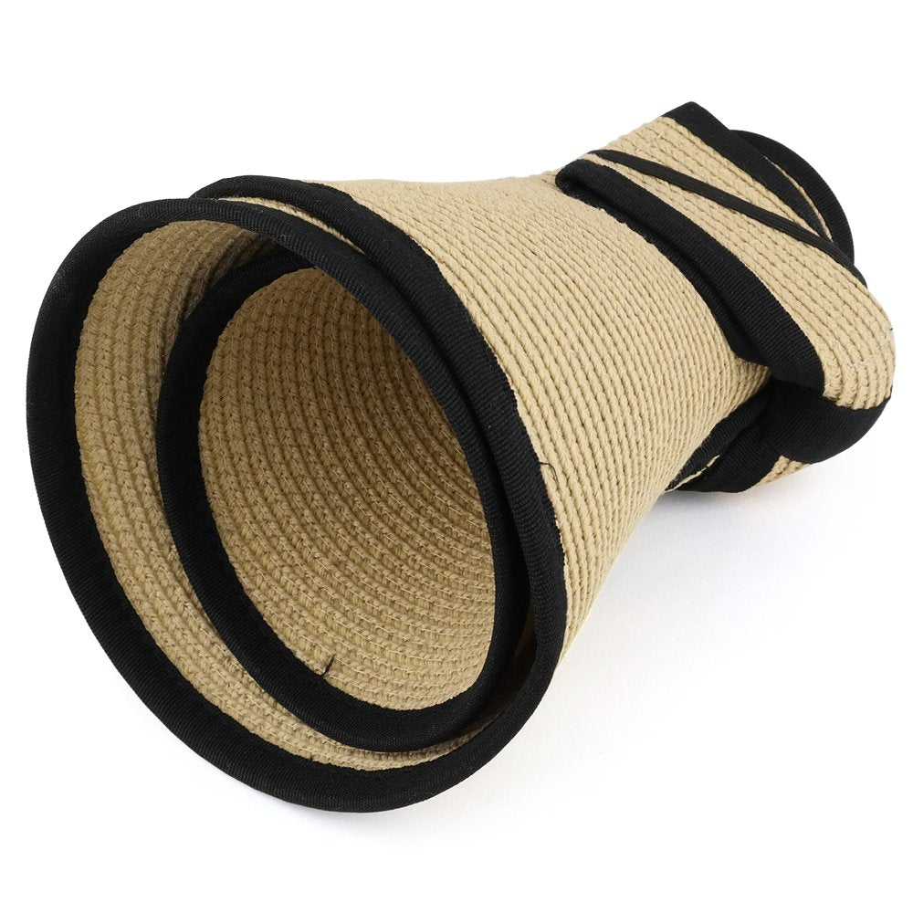 Trendy Apparel Shop Womens UPF 50+ Paper Braid Rolled UV Protection Visor Hat with Bow